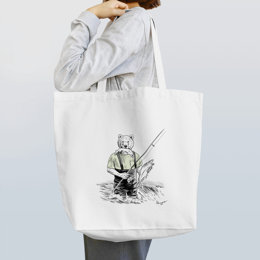 KEIGO YASUDAのBear Fishing Tote Bag