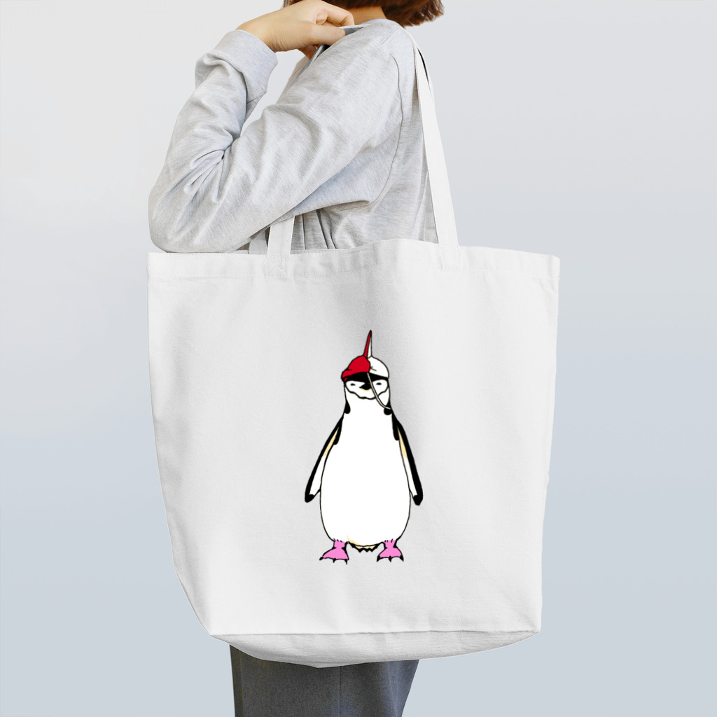 ペンギンやさんの紅白帽子ヒゲペンギン Tote Bag