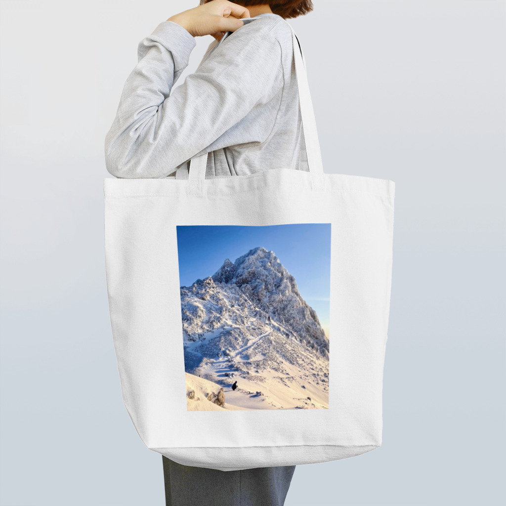 ネイティブ山小屋ん🏔の白と青 トートバッグ