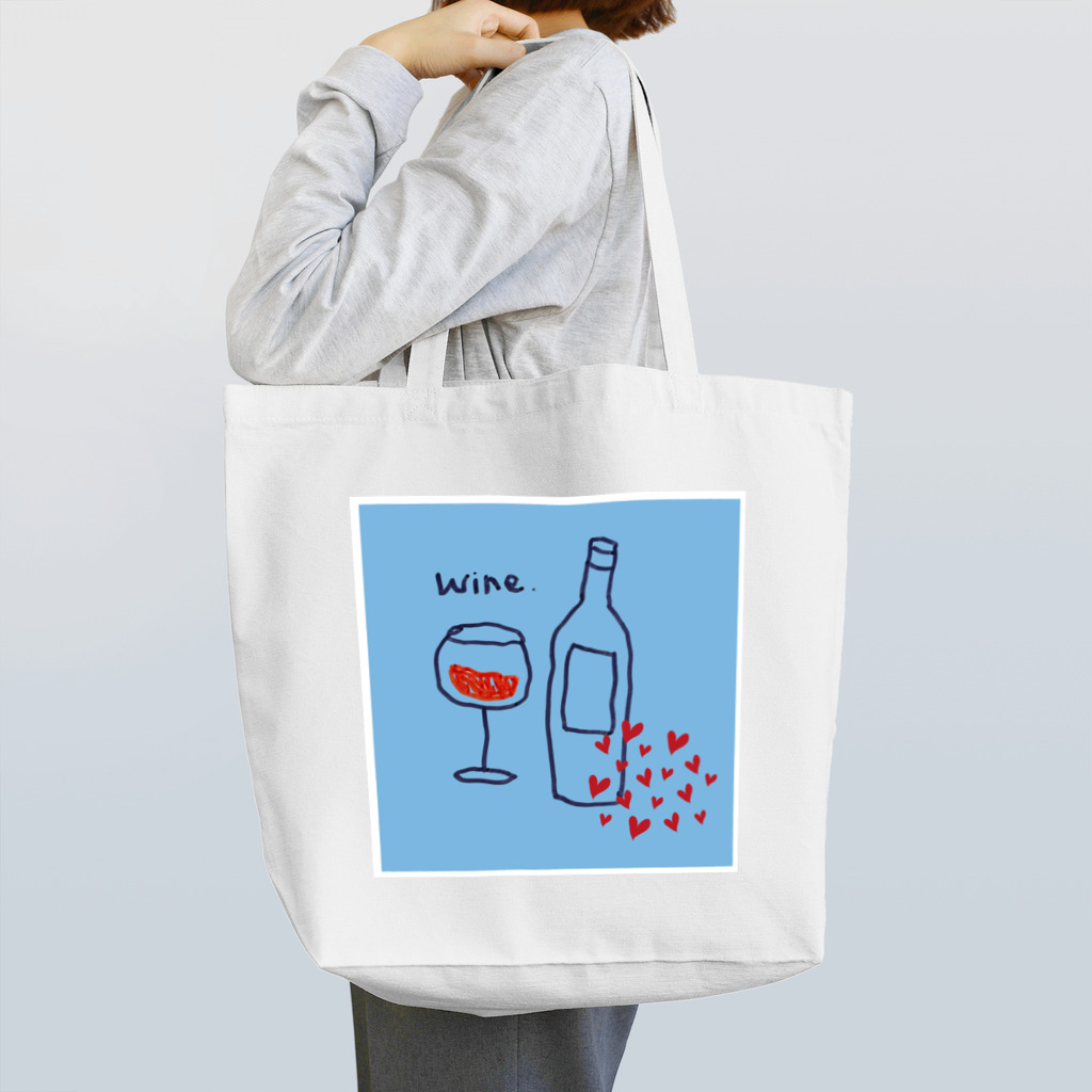 Happy Bird Bringsのワイン＆ワインボトル　wine&wine bottle トートバッグ