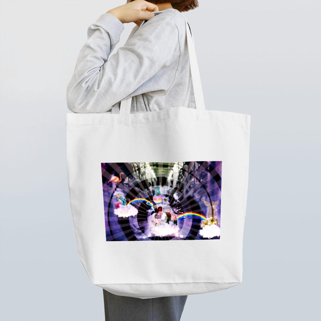人類と宇宙の心霊写真（うさぎ降臨） Tote Bag