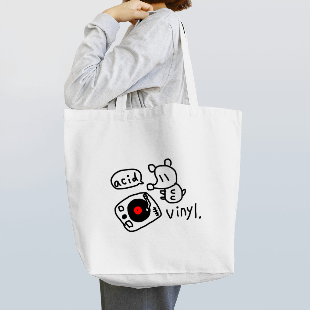 ym303bass オフィシャルショップのアシッドねずみとレコード Tote Bag