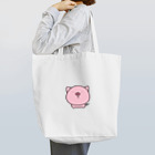 のんびりのこショップのピンクの豚さん トートバッグ