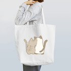 かわいいもののおみせ　いそぎんちゃくの仲良し猫の背中　キジトラ&ポインテッド トートバッグ