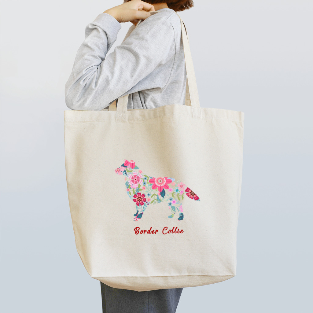 AtelierBoopの花kauwela　ボーダーコリー Tote Bag