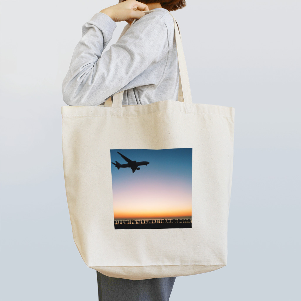 froschmann_の飛行機と Tote Bag