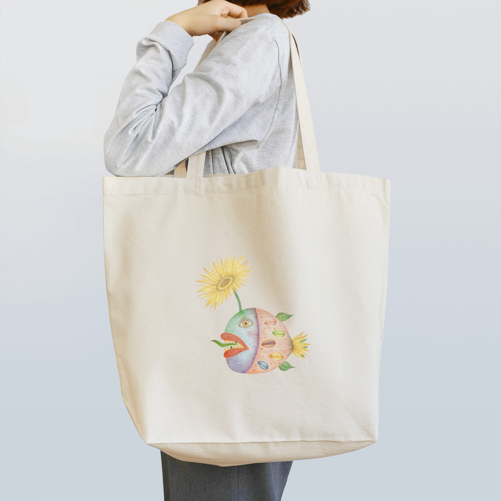 仁音-ninon-絵言葉の毒舌人面ひまわりチョウチンアンコウ Tote Bag