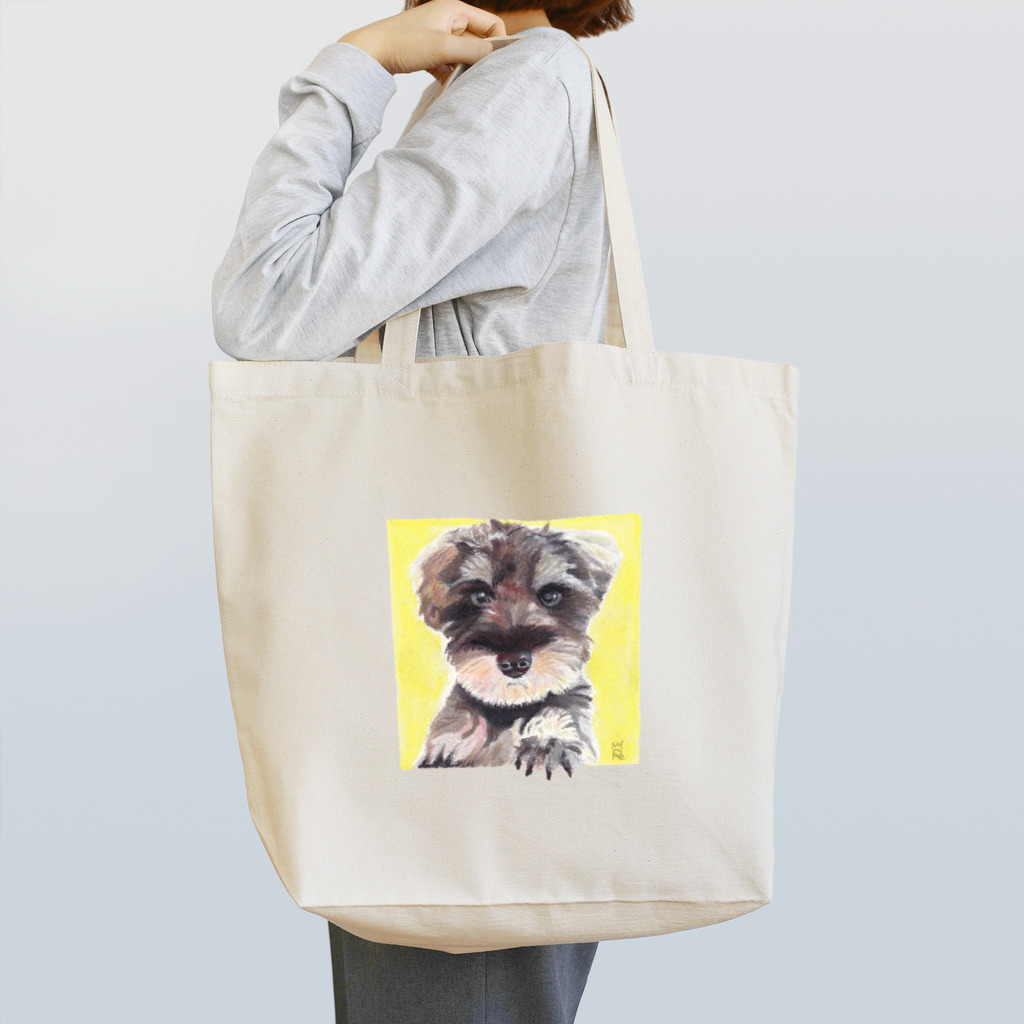 みるきち【ペットイラストアーティスト】のお手するシュナウザー③ Tote Bag