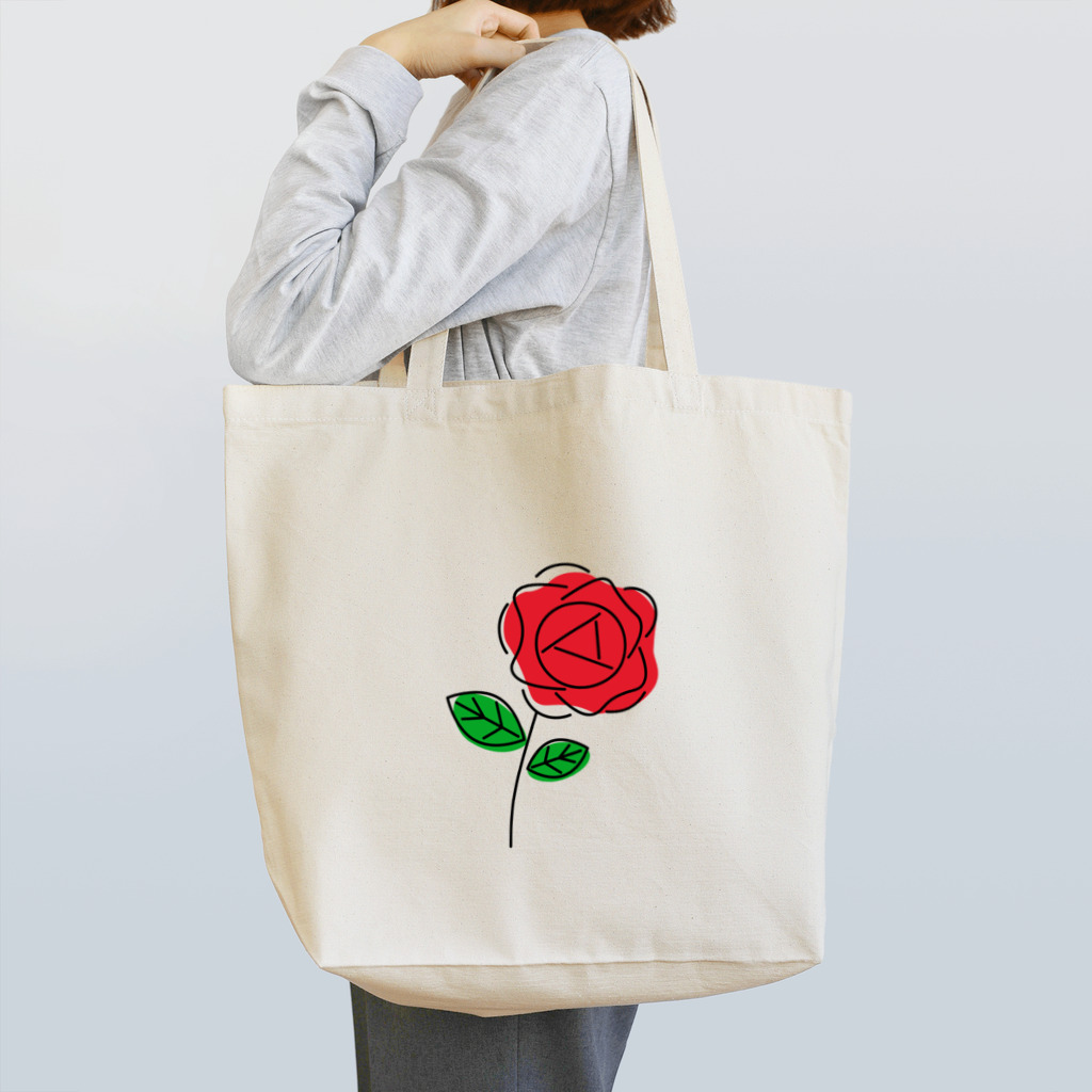 しらたまのシンプルかわいい赤いバラ Tote Bag