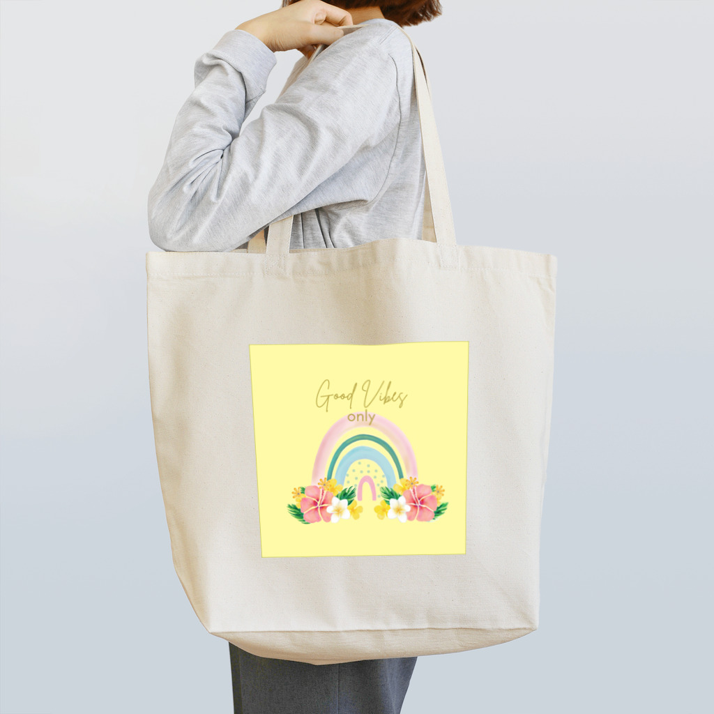 Aloha for AinaのRainbow_Good Vibes Only トートバッグ