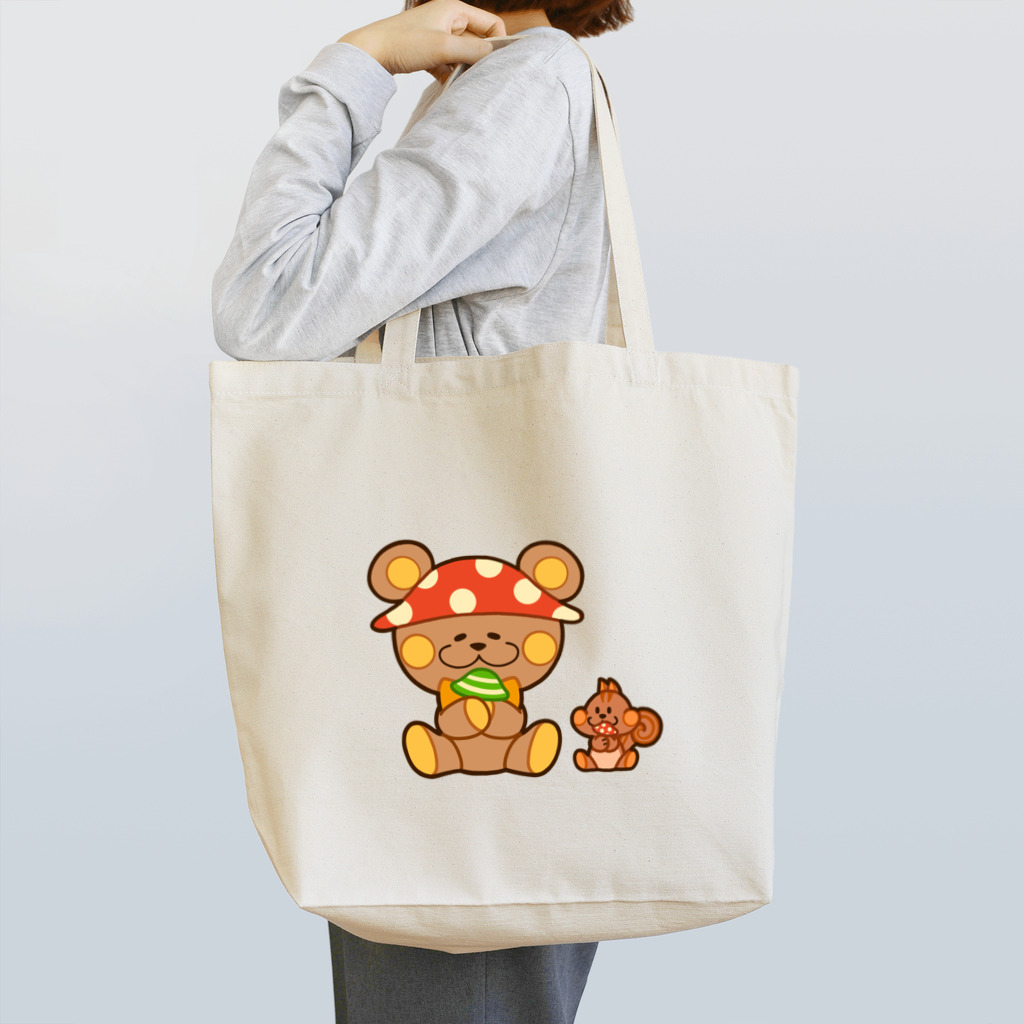 レタ(LETA)のぬいクマちゃんのキノコがり Tote Bag