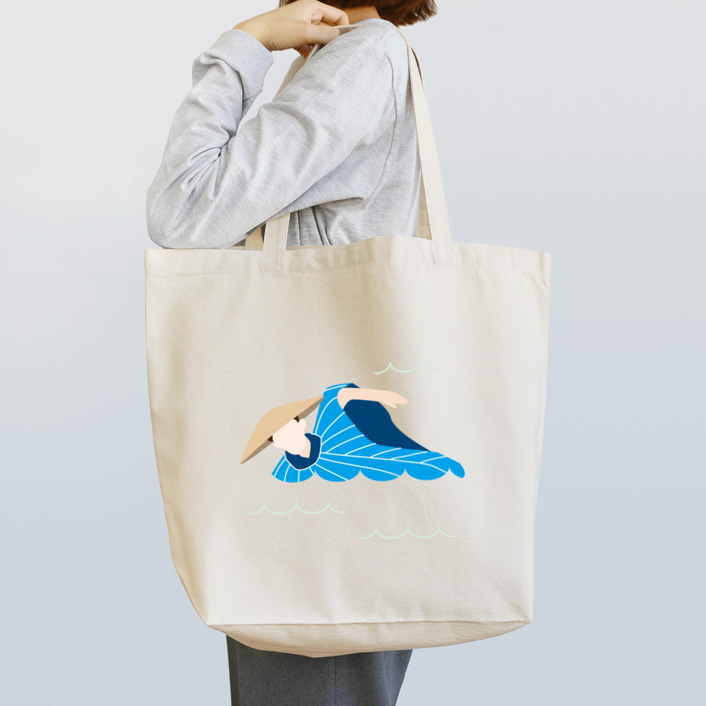 滋賀コレかるた　キャラクターグッズのSwiming近江商人 Tote Bag