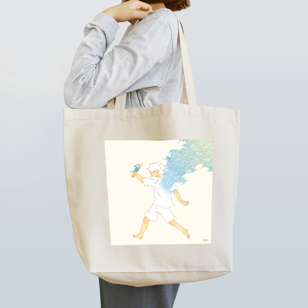 Aoshuの朝と鳥 Tote Bag