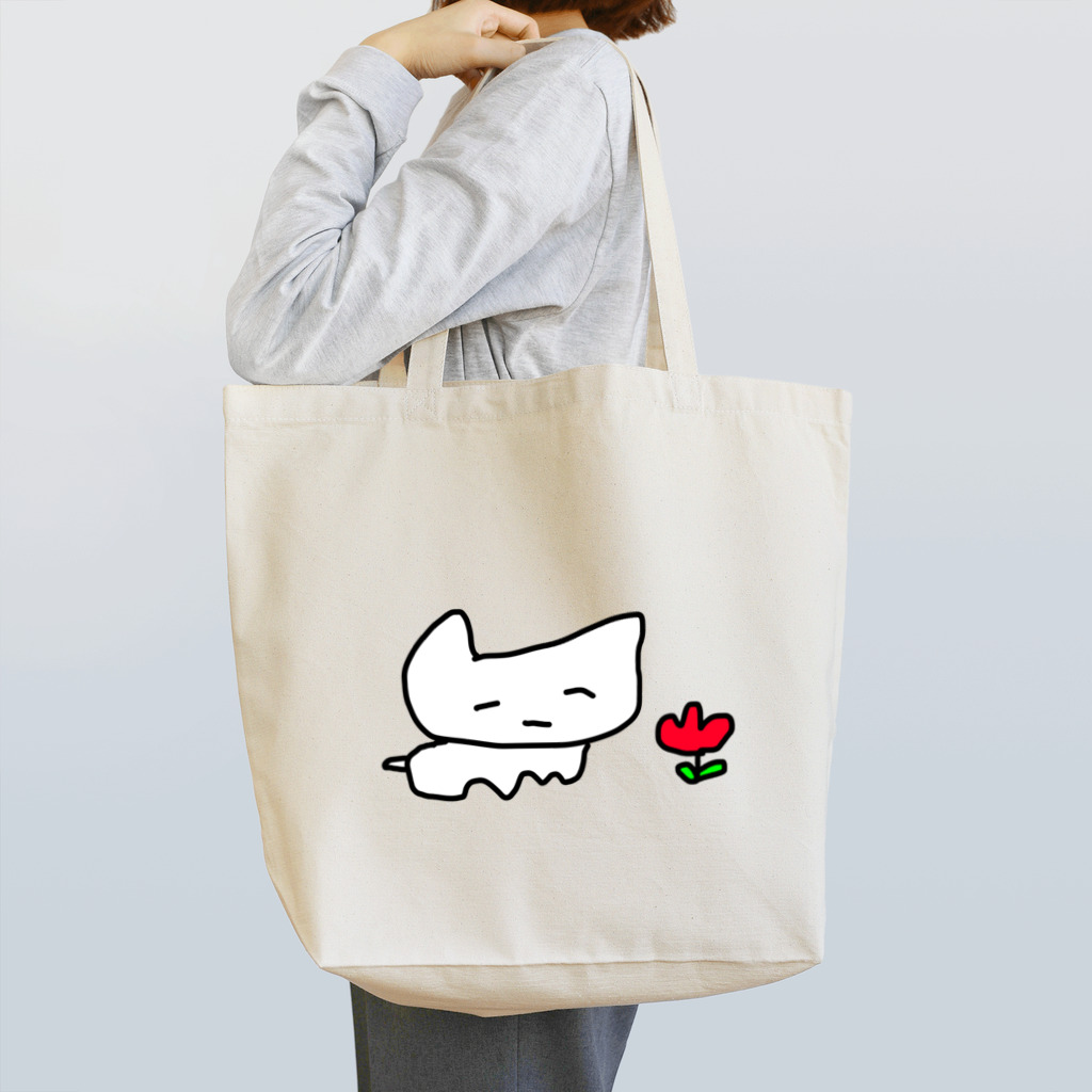 三嶋 優のネコちゃんとチューリップ Tote Bag