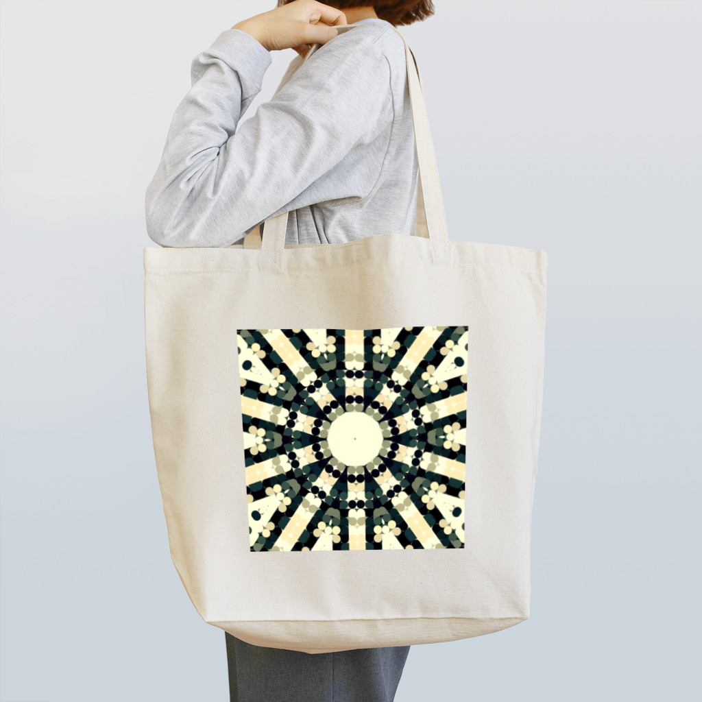 after the rainのKaleidoscope dot olive  Tote Bag
