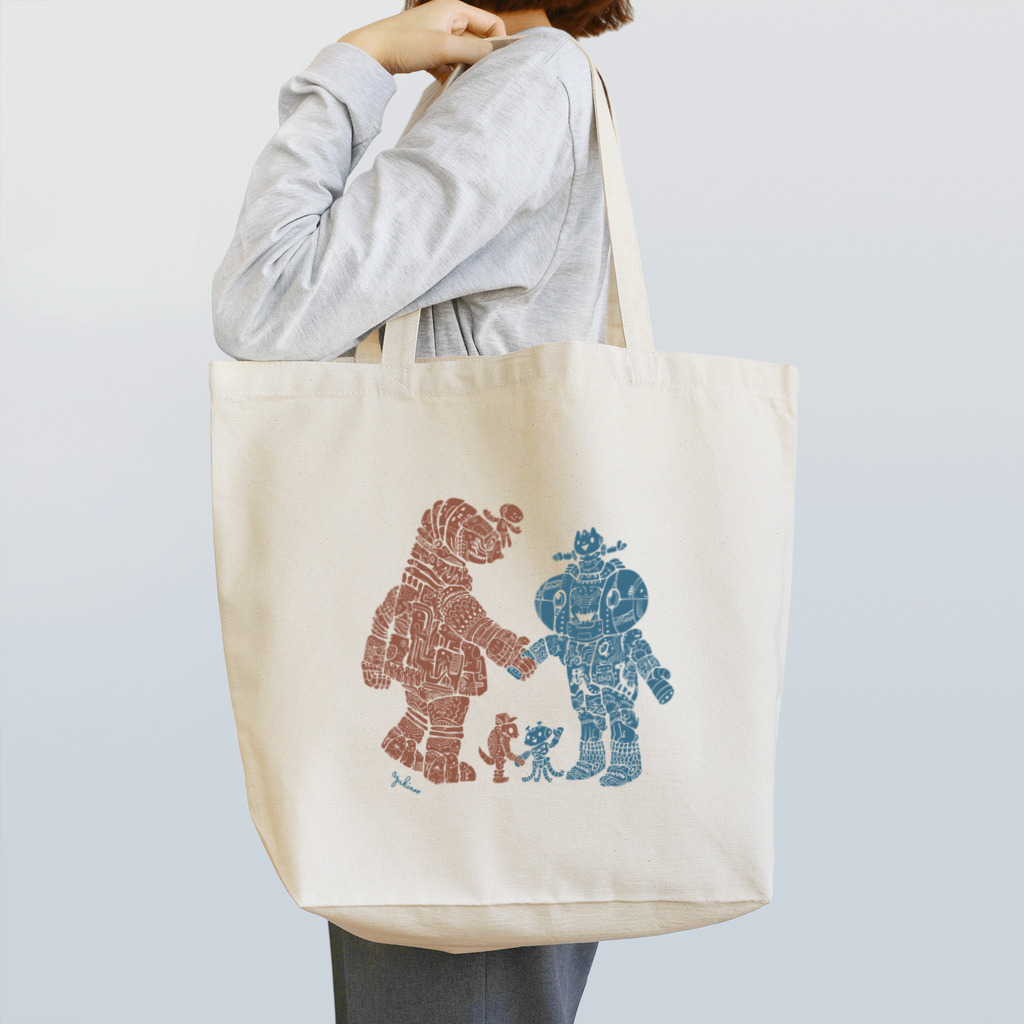 あかるいみらいけんきゅうじょのあくしゅをしよう。 Tote Bag