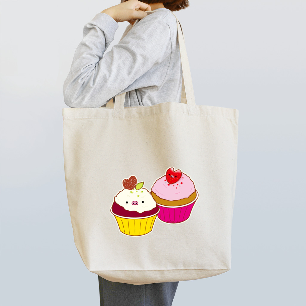 Draw freelyのカップケーキ Tote Bag