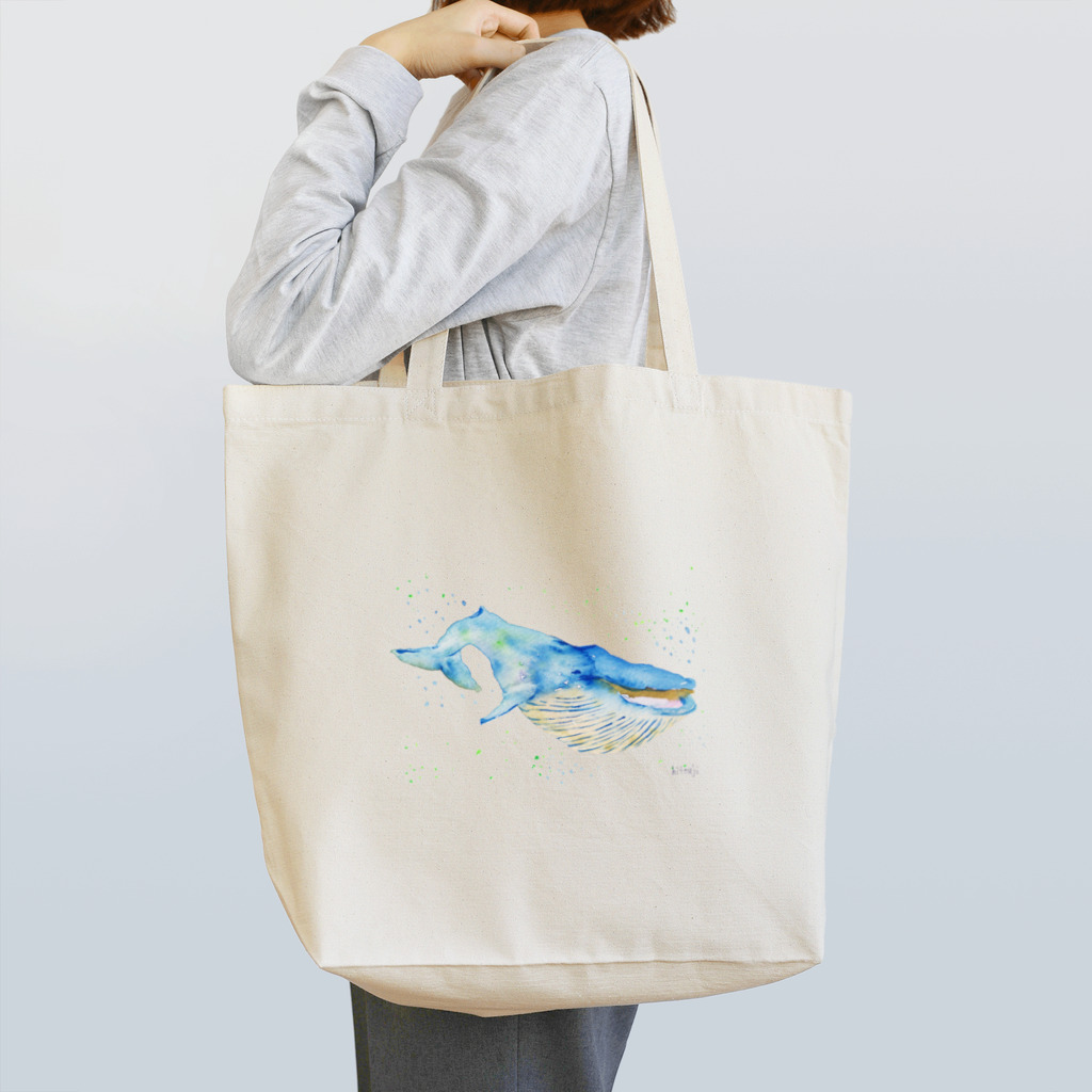 羊の水彩画クジラ Tote Bag
