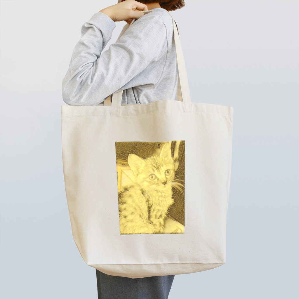 金色猫のキラキラネコ トートバッグ