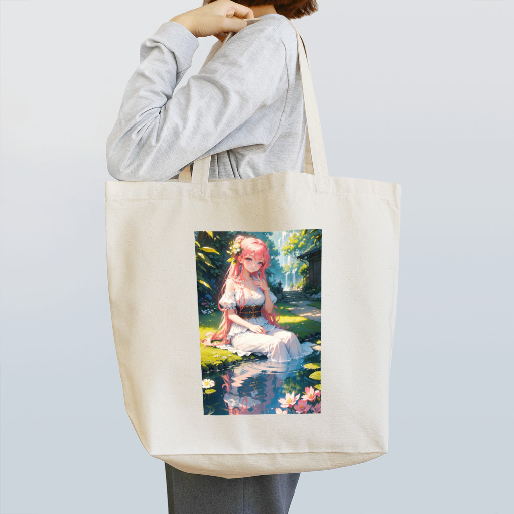 はぴはぴの朝の水浴の君 Tote Bag