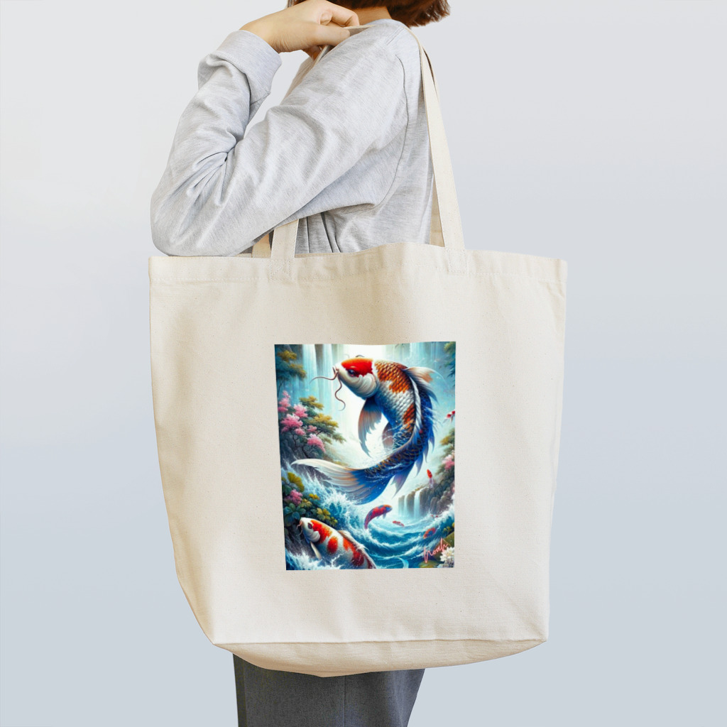 NaturalCanvasの鯉の滝登り Tote Bag