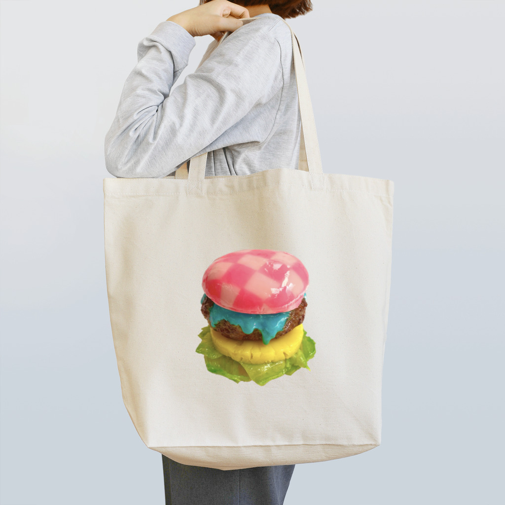 Creamyの市松模様ピンクハンバーガー Tote Bag