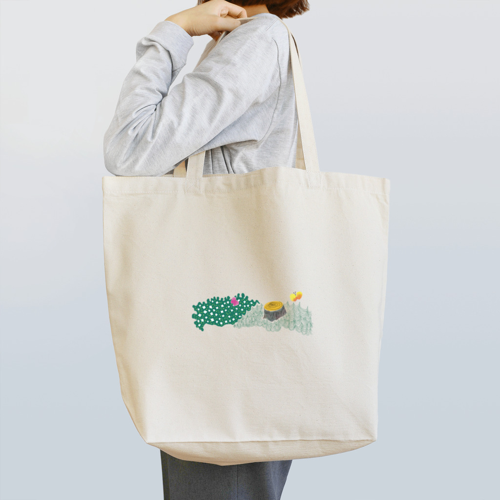 nobonoの切り株とちょうちょう Tote Bag