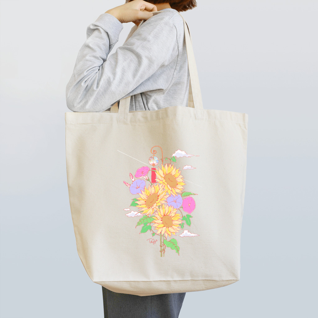Aya Tagawaの八月のお花盛り沢山 Tote Bag