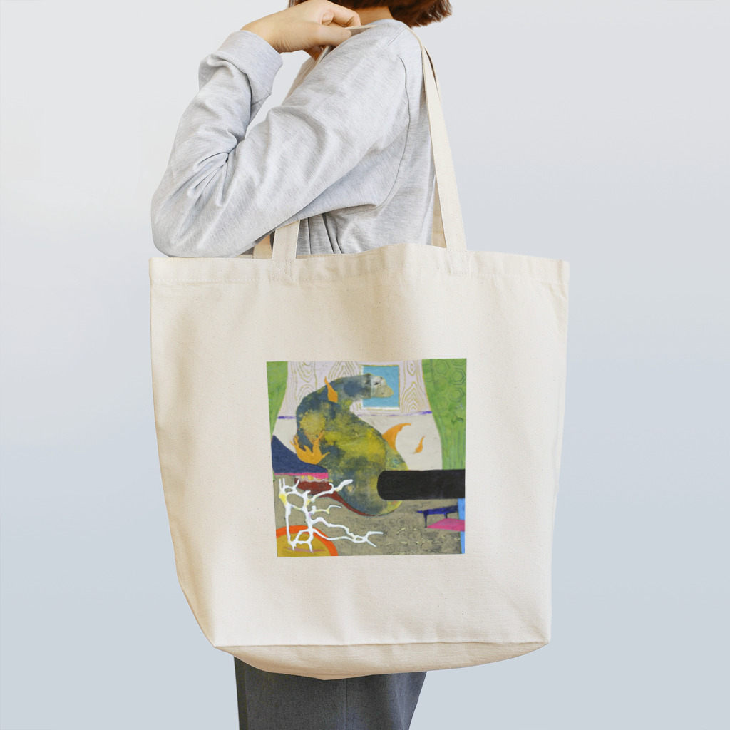 小林大悟のグッズショップの『いたちのいる部屋』シリーズ Tote Bag