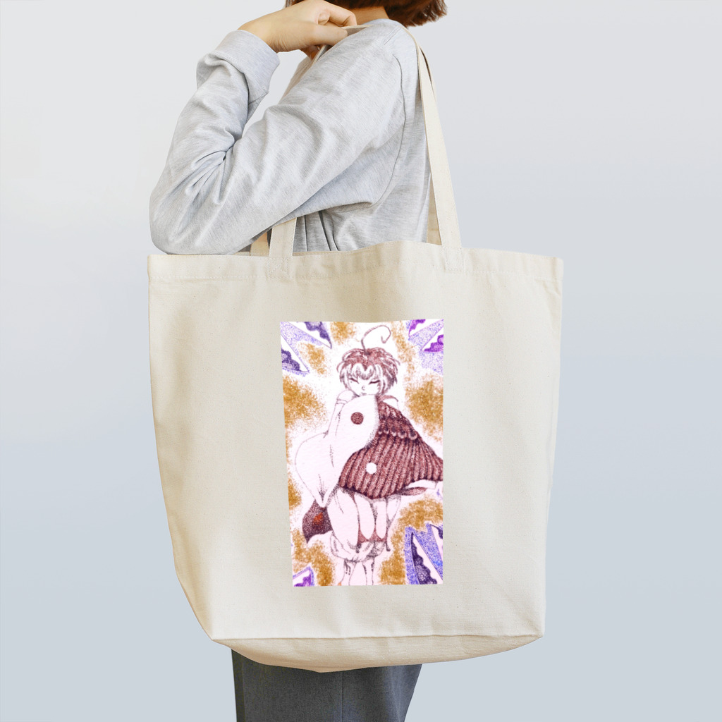 Pointillism loveの雀の子 Tote Bag