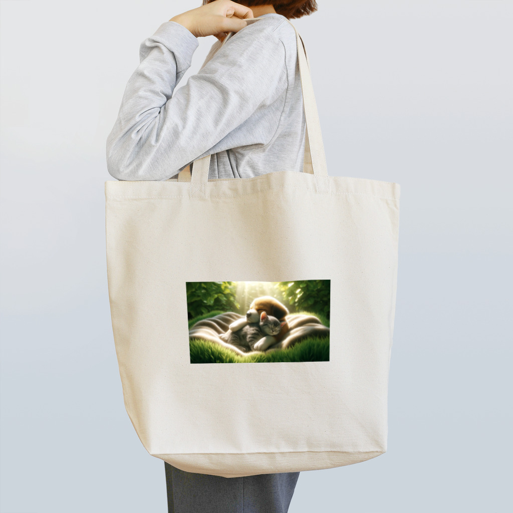 亀蘭タマムシの木漏れ日・仲良しスヤスヤ Tote Bag