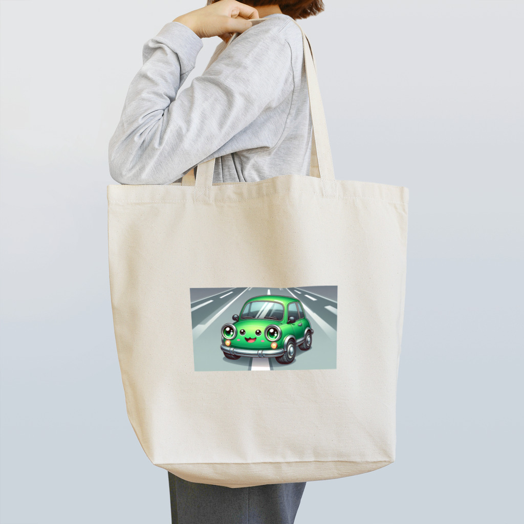 kawadangoのかわいい緑の車 トートバッグ