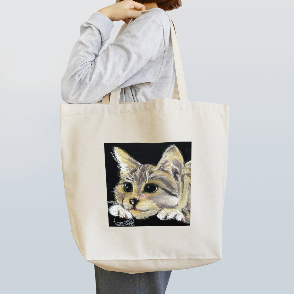 チョークアートグッズ😊のチョークアートの子猫ちゃん😊 トートバッグ