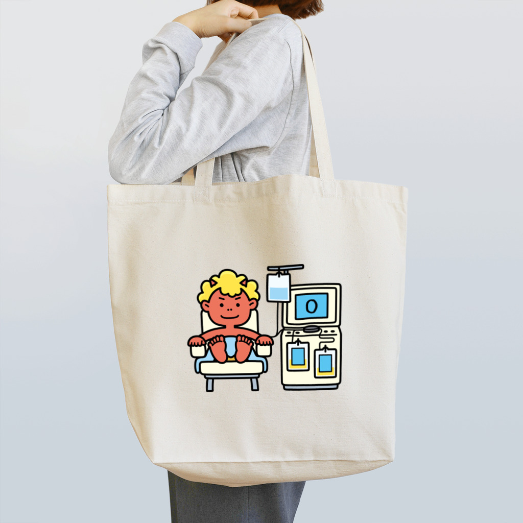 有限会社ケイデザインの献血好きなオニさん【O型・成分献血】 Tote Bag