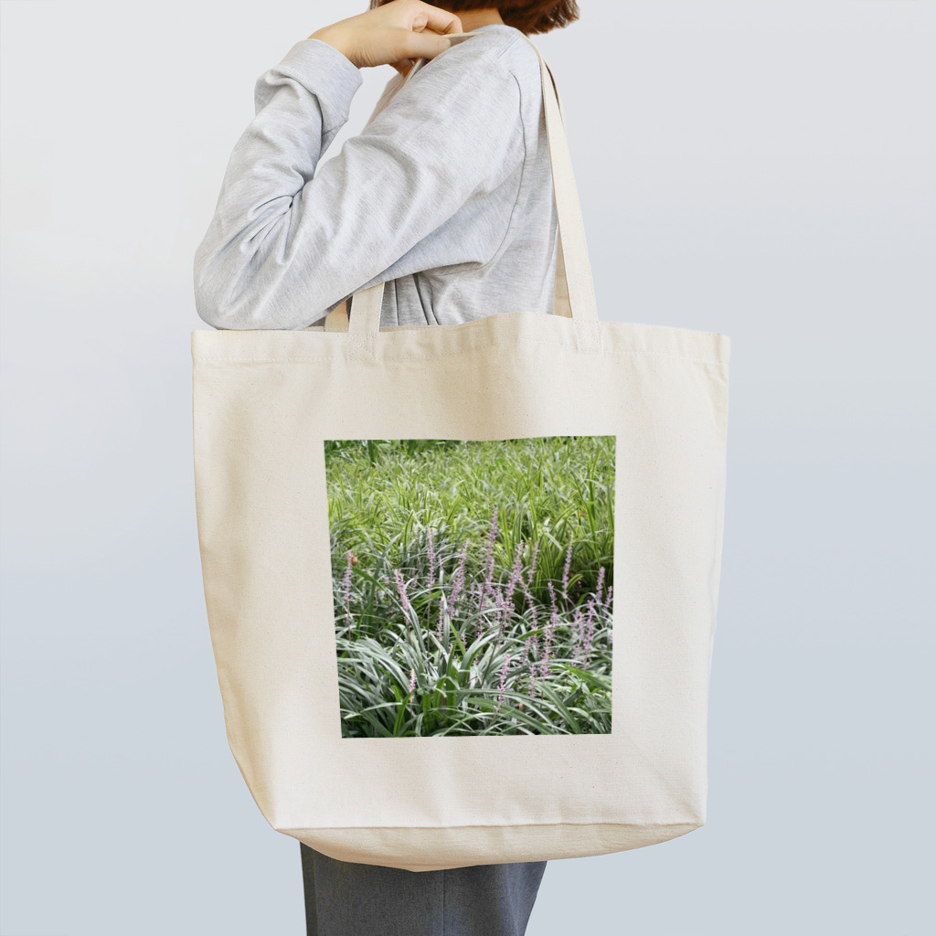 七色花面の家郎グリーンと薄紫のかおり Tote Bag