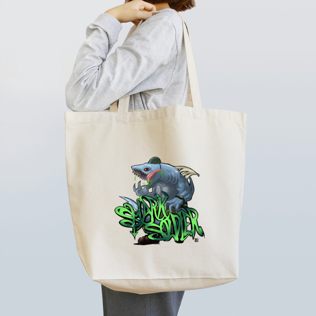 フレ末屋のシャークソルジャー！グラフィティ風 Tote Bag