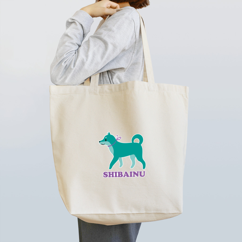 tomokomiyagamiの柴犬 グリーン Tote Bag