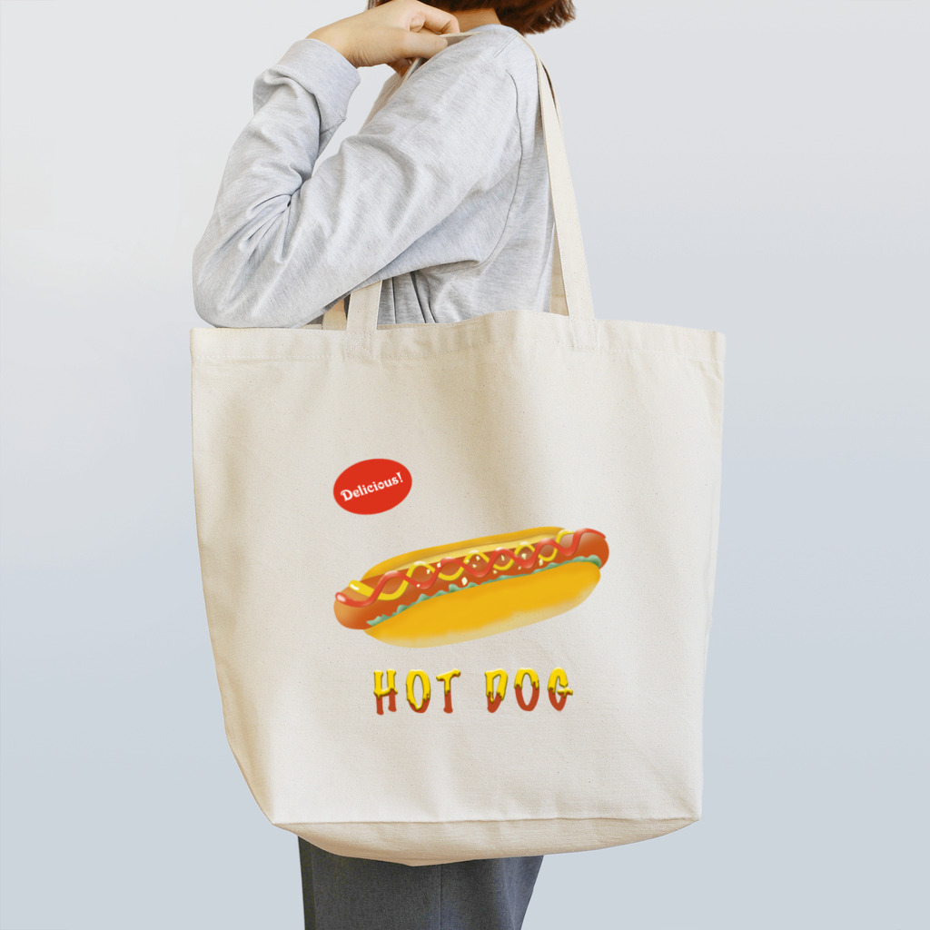 あずきいろのホットドッグのトートバッグ レッド Tote Bag