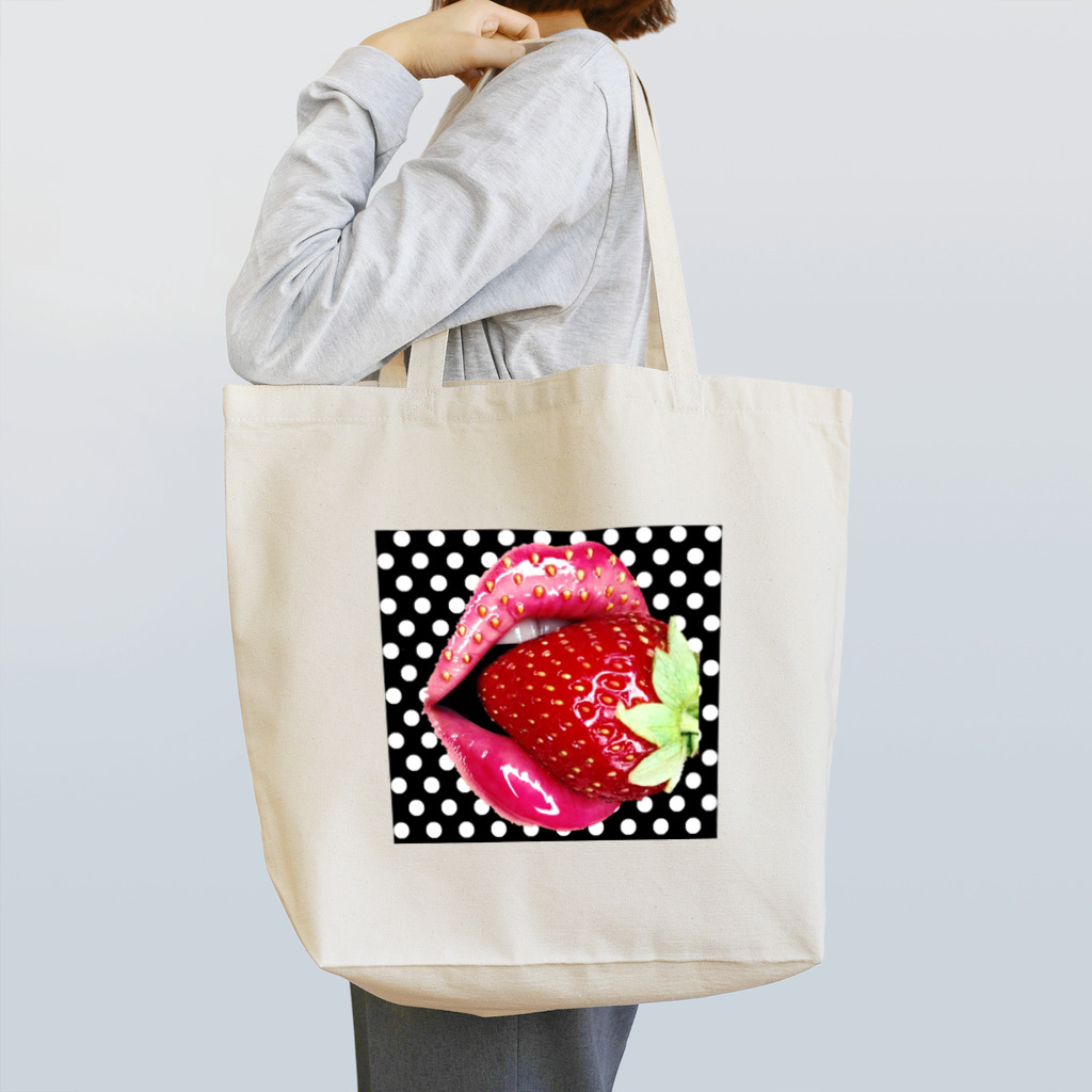 spiderのイチゴを噛む。 Tote Bag