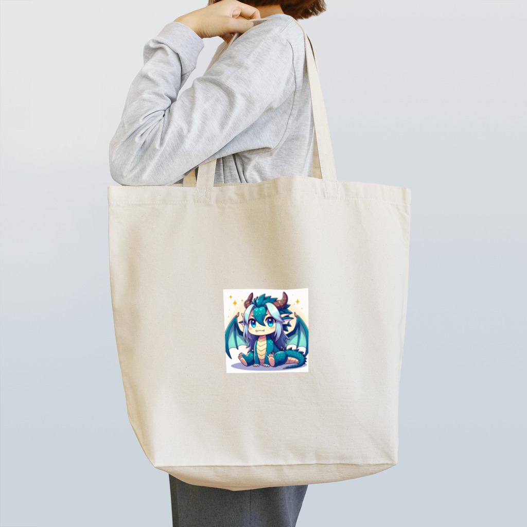 可愛らしいドラゴンのイラストグッズ店の可愛らしいドラゴンマスコット Tote Bag
