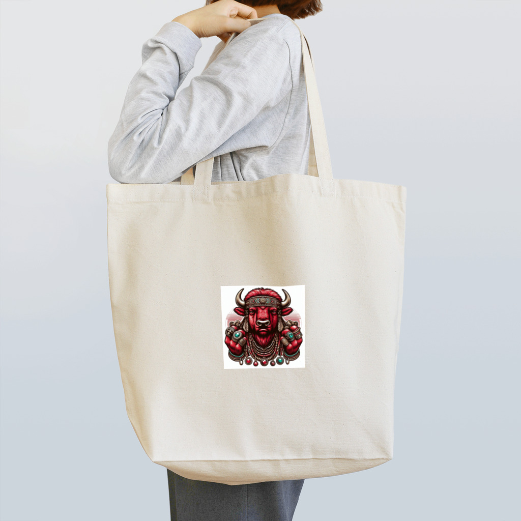 hrgmzkのバイソン グラフィック Tシャツ Tote Bag