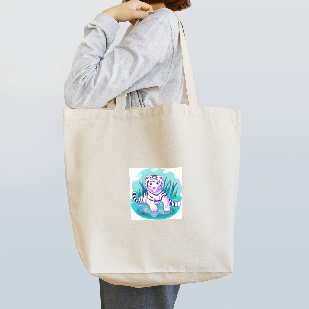 いつもおおきに！たけじいちゃんのWhite Tiger Baby Sigi Tote Bag