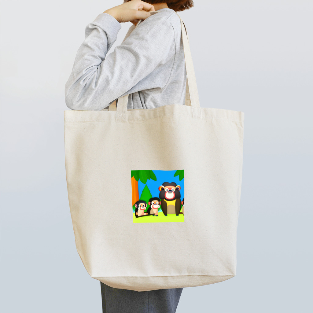 cocodonの森の中のマントヒヒ親子 Tote Bag