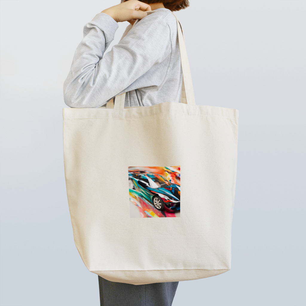 the blue seasonの速さの彩り: 動きを捉えたアート Tote Bag