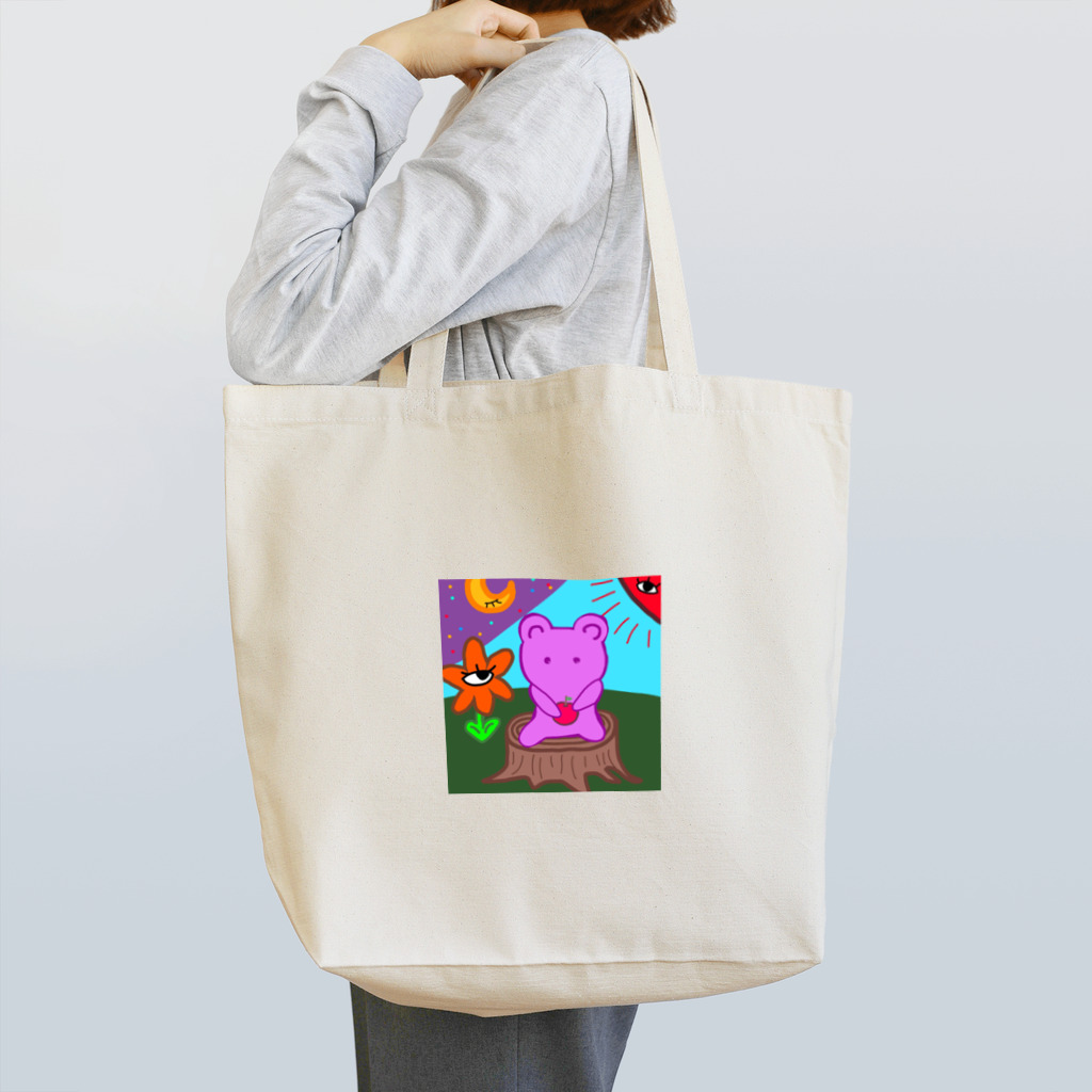 小6自閉スペクトラム症の女の子のお部屋のくまのりんご Tote Bag