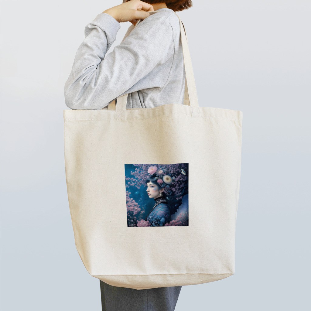 ZZRR12の「夜桜の幻想：桜の精霊」 - "Night Sakura Fantasia: Spirit of the Cherry Blossom" Tote Bag