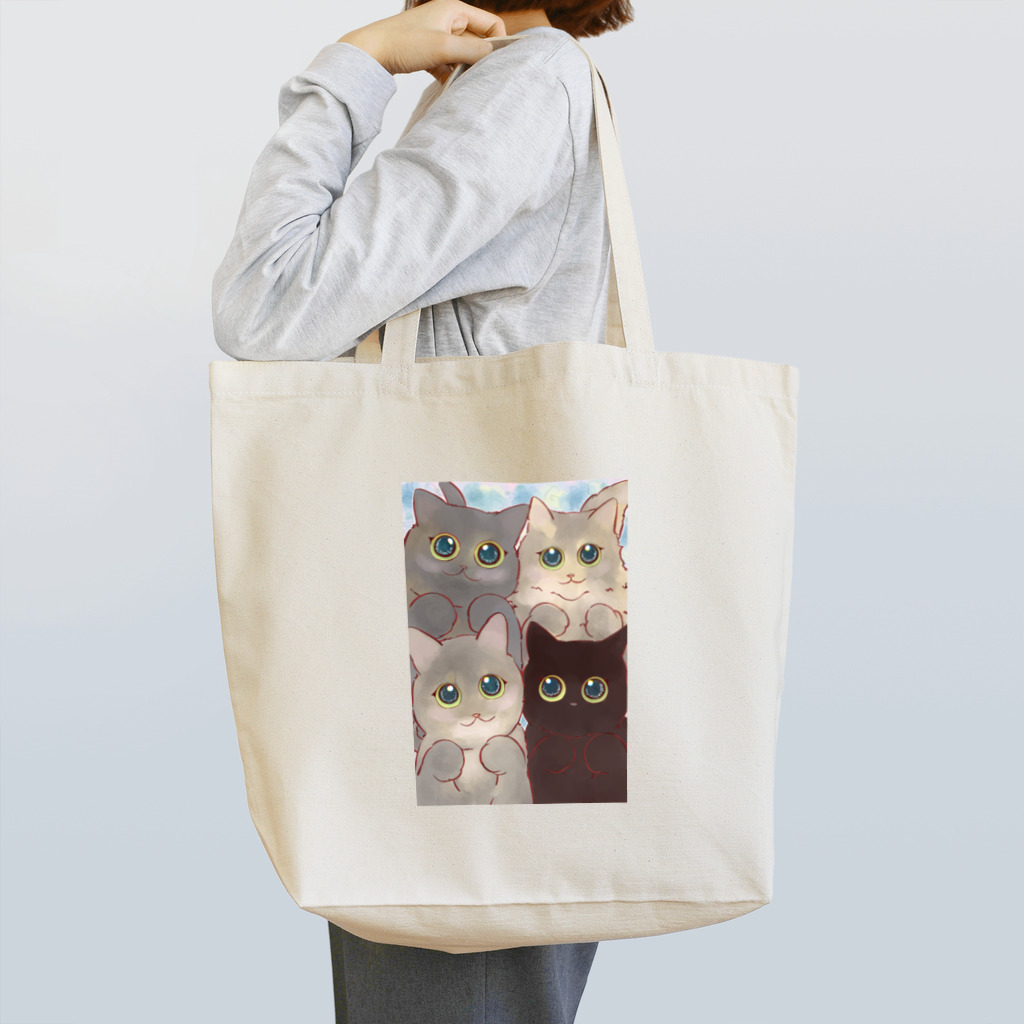 akimi-illustratorのはつねちゃん＆カノンちゃん＆リクちゃん＆ユノちゃんグッズ Tote Bag