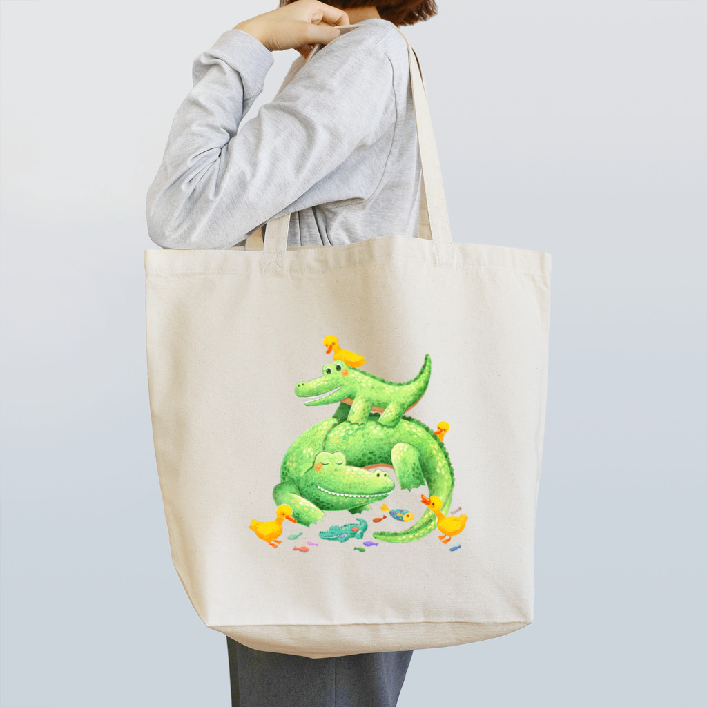 Yukie Shiratori (しらとり ゆきえ)のおやすみワニさん Tote Bag