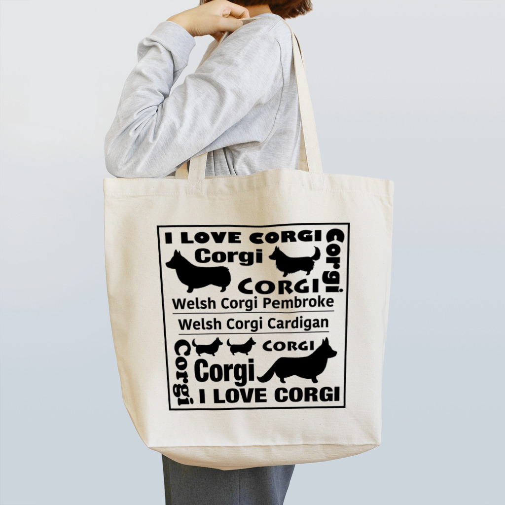 5corgisのI LOVE CORGIトートバッグ Tote Bag