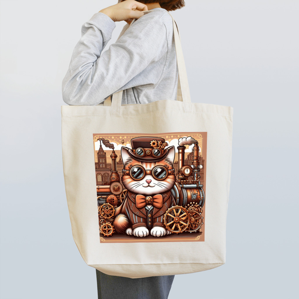 kickchopmanのスチームパンクなゴーグル猫ちゃん Tote Bag